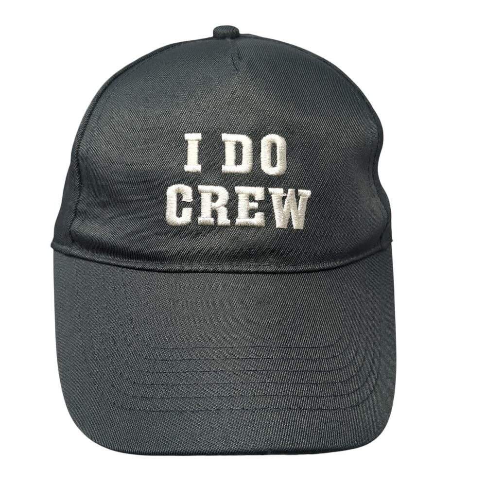 I Do Crew Slideback Baseball Cap Gray One Size Adjustable Embroidered Gertex